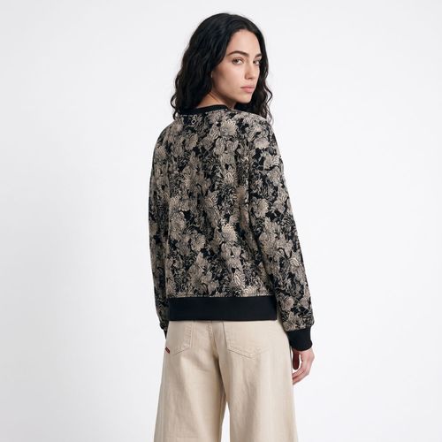 Poleron Mujer Jacquard Knit Cuello Redondo Asimétrico