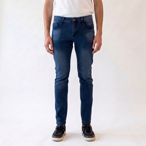 Jeans Skinny Dark Blue Five Pockets Basic