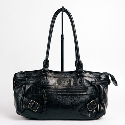 Cartera Mujer Broches Negra