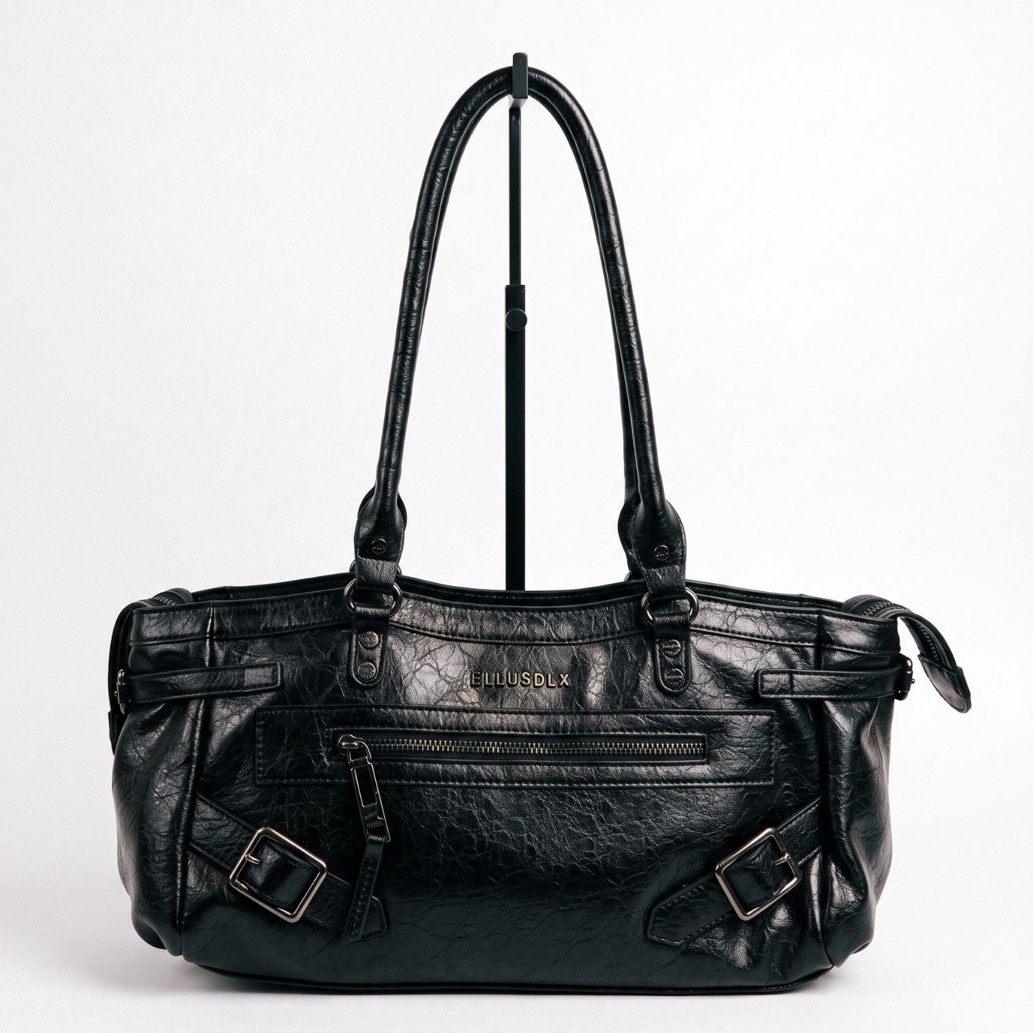 Cartera Mujer Broches Negra