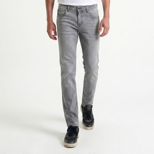 Jeans Hombre Slim Tiro Medio Light Grey