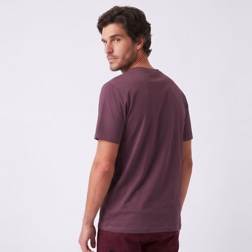 Polera Hombre MC Basica Logo Embroidery Berenjena