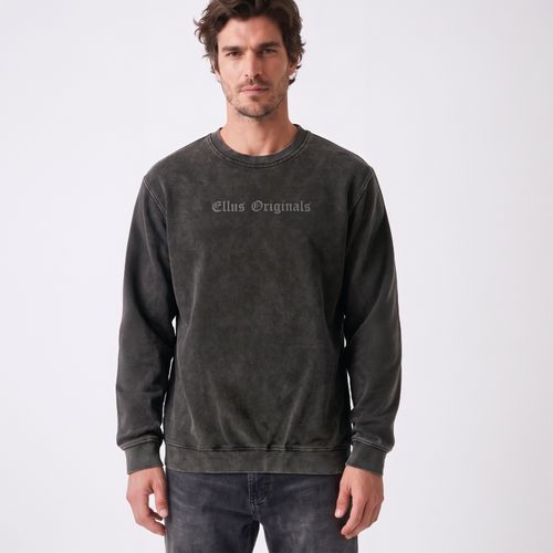 Poleron Hombre Cuello Redondo Acid Wash Negro