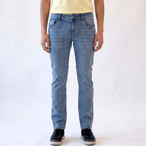 Jeans Hombre Basico Slim Tiro Medio