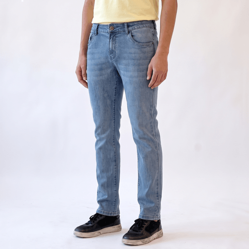 Jeans Hombre Basico Slim Tiro Medio