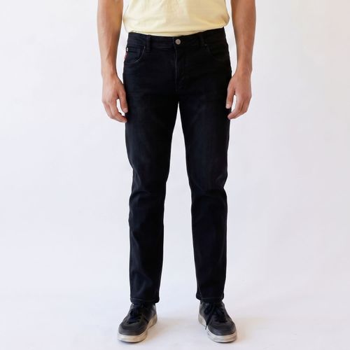 Jeans Hombre Slim Tiro Medio Black