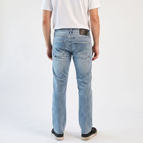 Jeans Hombre Straight Tiro Medio Básico