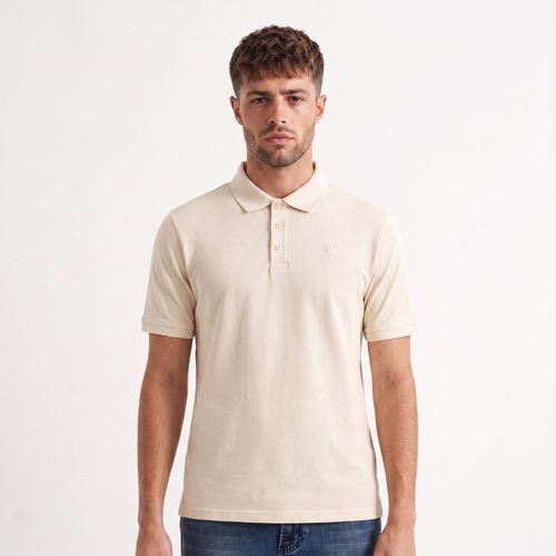 Polera Hombre MC Polo Pique Silicone Wash Mantequilla