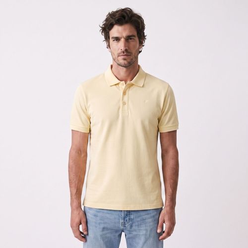 Polera Hombre MC Polo Pique Silicone Wash Mantequilla