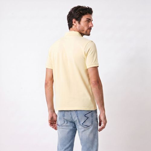 Polera Hombre MC Polo Pique Silicone Wash Mantequilla