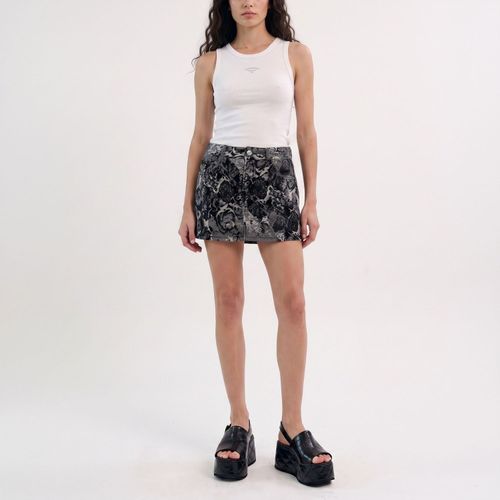 Falda Mujer Relaxed Jacquard Black White