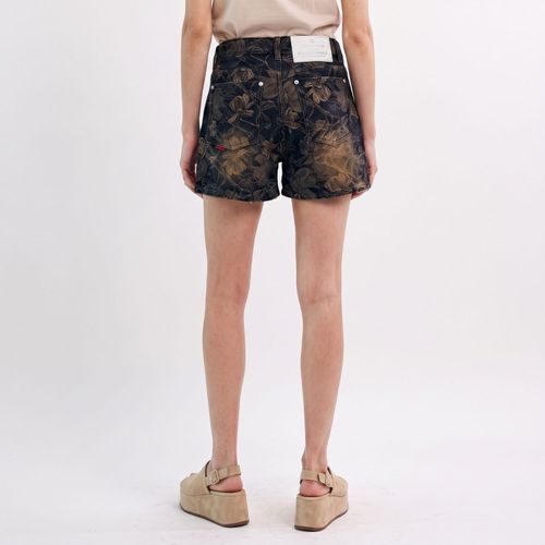 Short Mujer Relaxed Jacquard Denim Med Blue