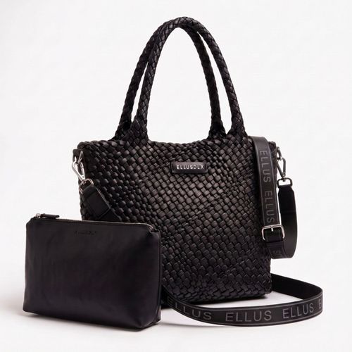 Cartera Mujer Textura con Estuche Negro