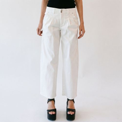 Pantalon Mujer Color Balloon Pretina 2 Botones