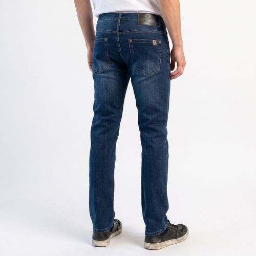 Jeans Hombre Straight Tiro Medio Básico 5 Bolsillos