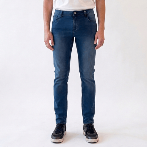Jeans Hombre Slim Cropped Tiro Medio