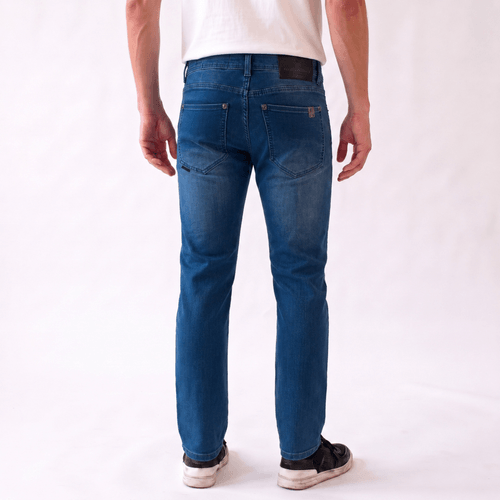 Jeans Hombre Slim Cropped Tiro Medio