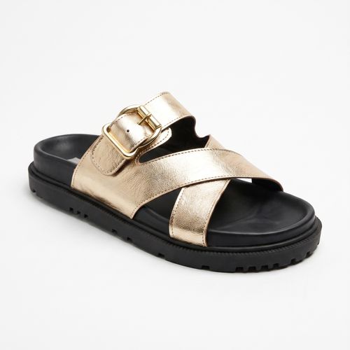Sandalias Mujer con Broches Dorada