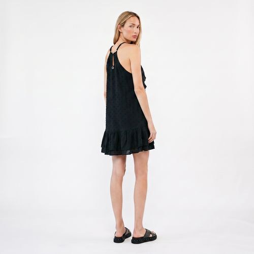 Vestido Mujer Corto Dobby Frufru
