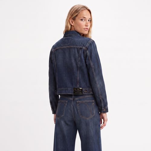 Chaqueta Denim Mujer Bomber Med Blue