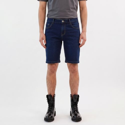 Short Denim Hombre Bob Tiro Medio Dark Blue